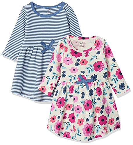 Girls, Toddler, Baby and Womens  Cotton Short-Sleeve and Long-Sleeve Dresses, Garden Floral Long Sleeve, 3 Toddler