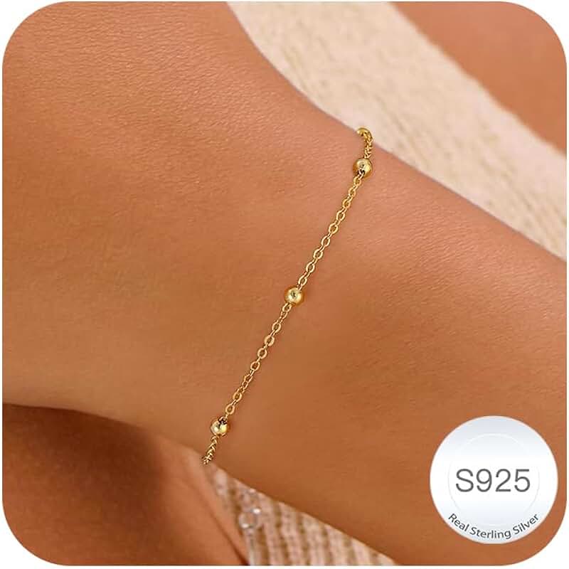 Sterling Silver Figaro Link Chain Bracelet for Women