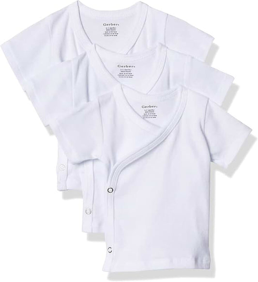 Set of three white short-sleeve shirts