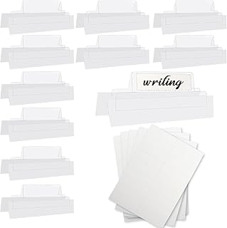 Set of 100 clear self-adhesive tabs with printable inserts