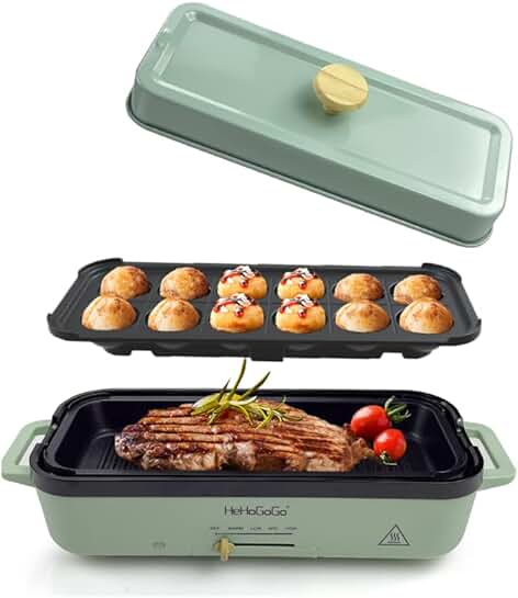 Multifunctional Electric Griddle with Interchangeable Pans