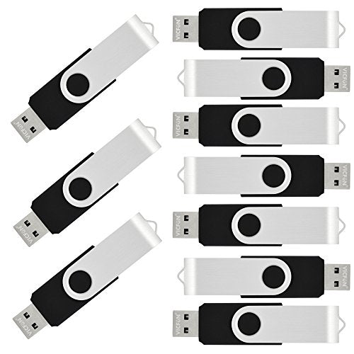 10 Pack 8GB Flash Drives Pack 8GB USB Memory Stick Bulk 8GB USB Thumb Drive USB 2.0, Black