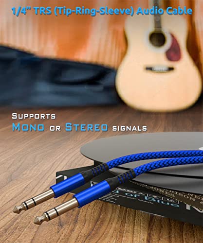 1/4 Electric Guitar Speaker Cable 10FT, Instrument Amp Cord Yamaha Studio Monitor Cables Balanced Balanced Quater Inch Audio Cords 6.35 MM Wire for Electric Guitar Bass,Mixer, Speakers,15