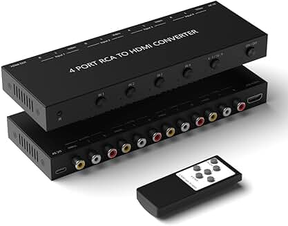 4-Port AV to HDMI Converter with Adjustable Output