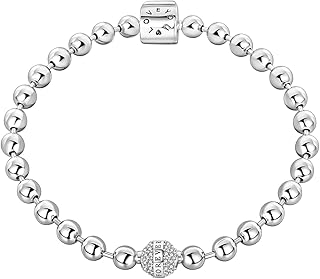Sterling Silver Beaded Ball Bangle for Women