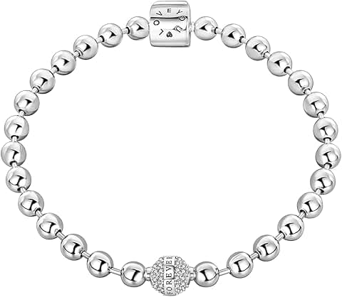 Sterling Silver Beaded Ball Bangle for Women