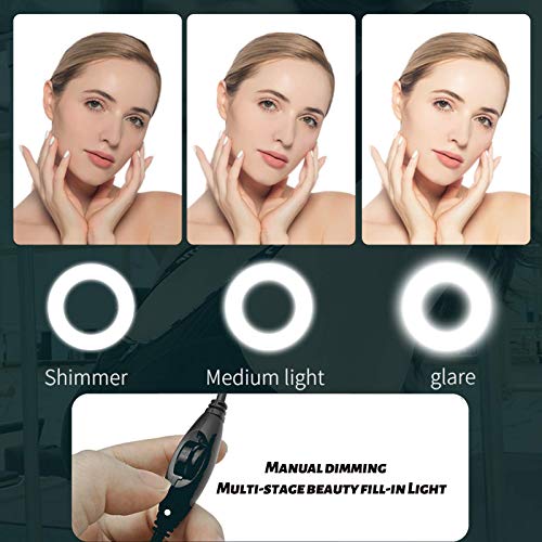 Webcam with Microphone 1080p Webcam Camera 2K HD 30fps USB Webcam with Ring Light Compatible with Multiple Computer Systems and Android Systems, Webcam Lighting (2K autofocus)