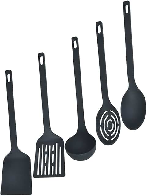 Complete Nonstick Kitchen Utensil Set with Spatula Ladle and Spoon
