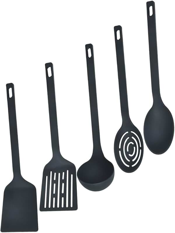 Complete Nonstick Kitchen Utensil Set with Spatula Ladle and Spoon