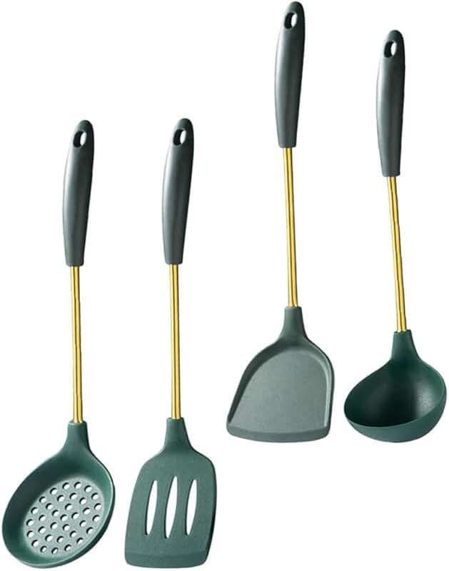 Stainless Steel and Silicone Kitchen Utensil with Stir-fry Spoon