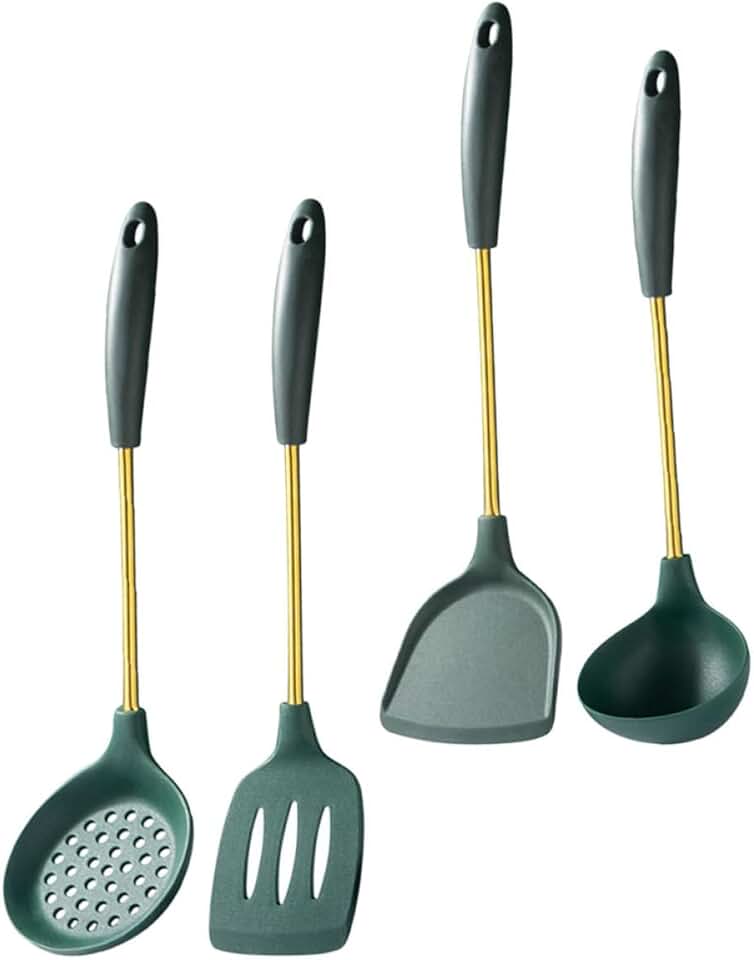 Stainless Steel and Silicone Kitchen Utensil with Stir-fry Spoon