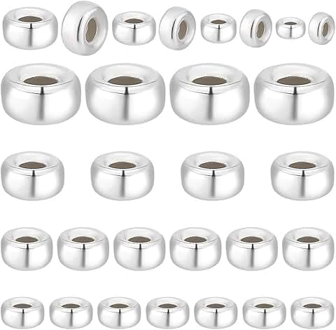 35pcs Sterling Silver Beads for Jewelry Making