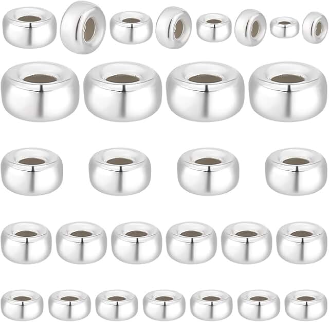 35pcs Sterling Silver Beads for Jewelry Making