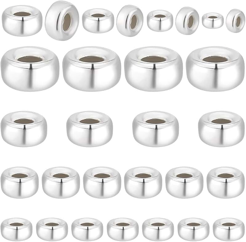 35pcs Sterling Silver Beads for Jewelry Making
