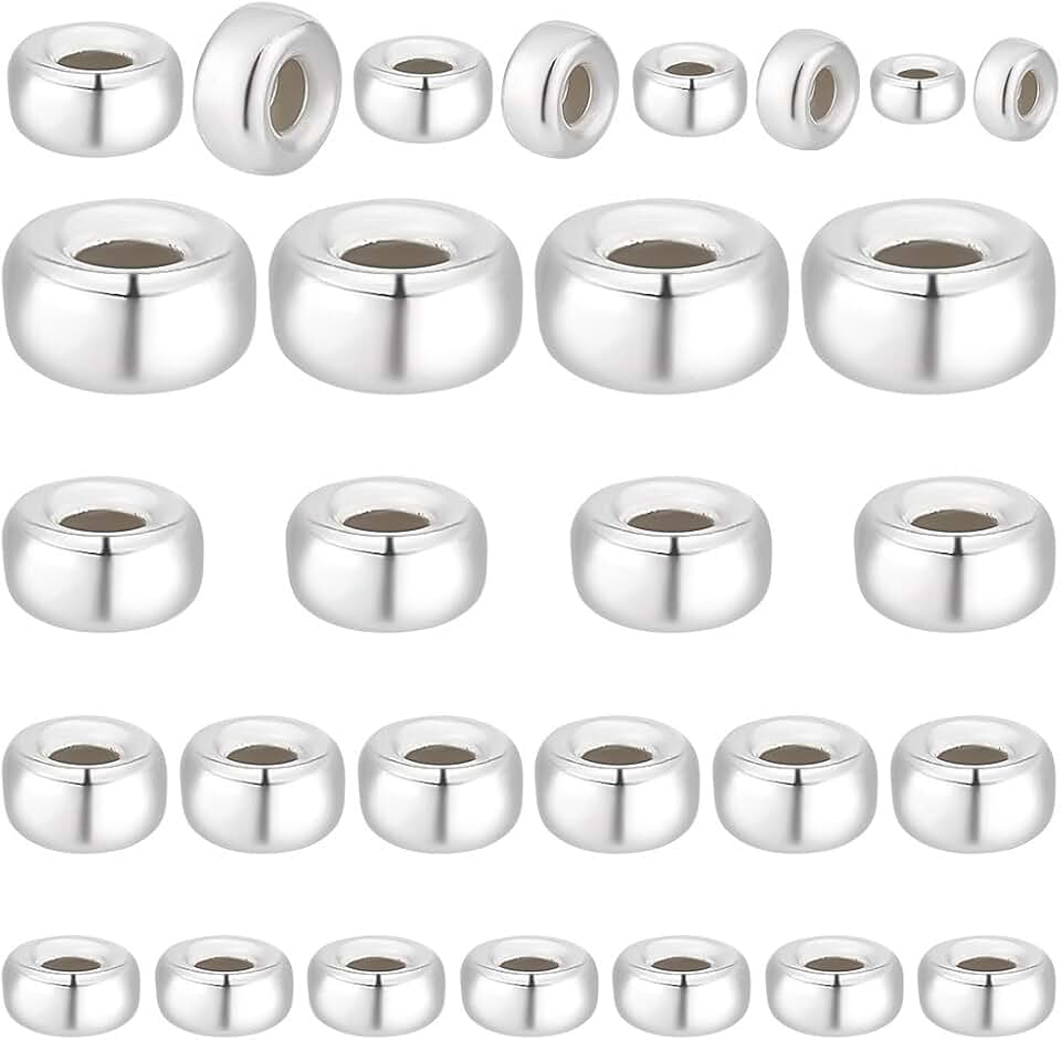 35pcs Sterling Silver Beads for Jewelry Making
