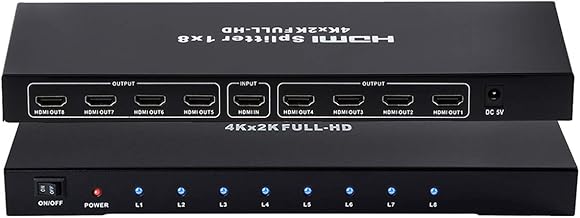 1x8 HDMI splitter for 4K and 3D video