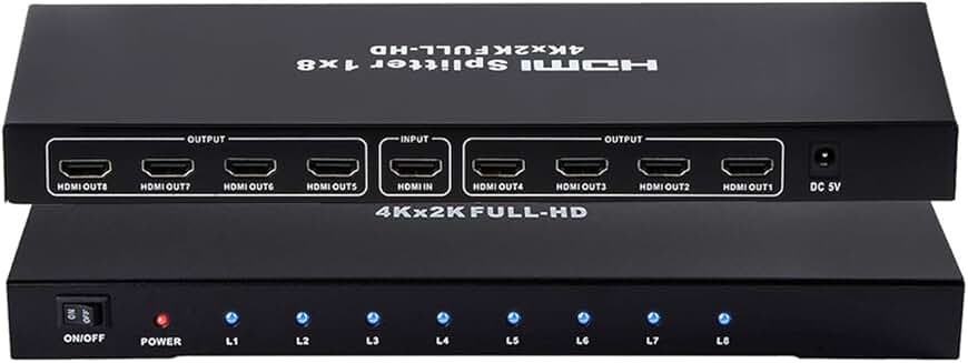 1x8 HDMI splitter for 4K and 3D video