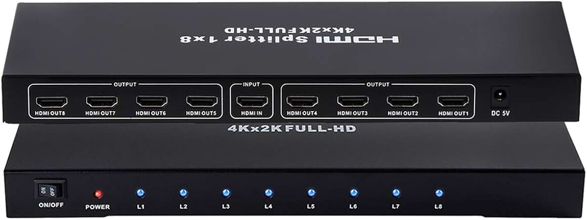1x8 HDMI splitter for 4K and 3D video