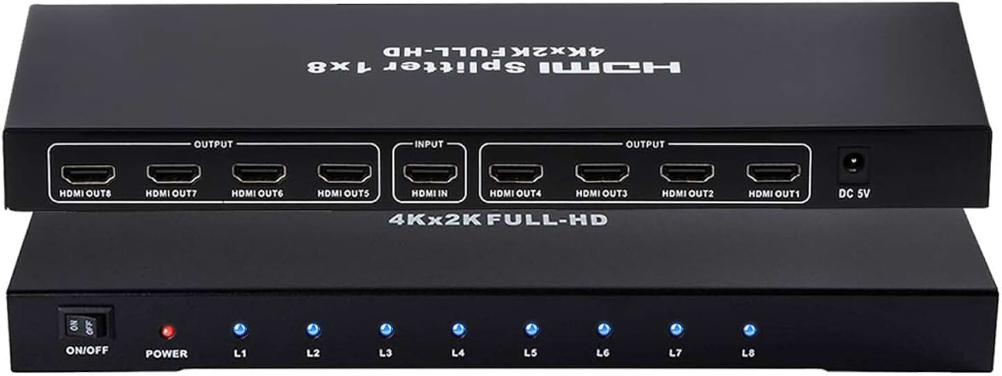 1x8 HDMI splitter for 4K and 3D video