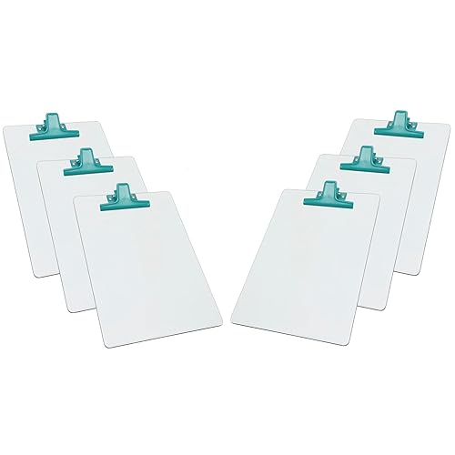 White A4 Clipboard with Metal Clip, Pack of 6