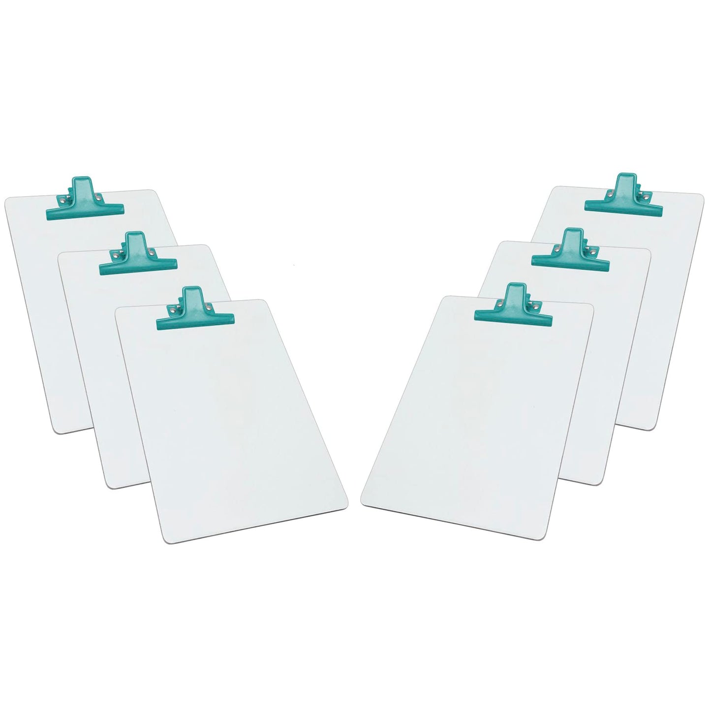 White A4 Clipboard with Metal Clip, Pack of 6