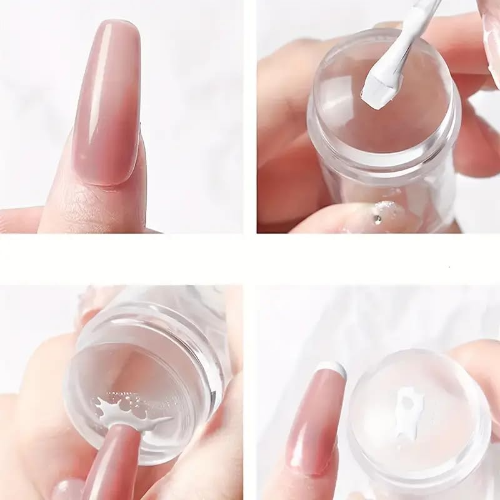 MODAIO-Clear Silicone Nail Art Stamper, DIY Transparent Silicone Nail Stamper, For Fast French Nails Tip