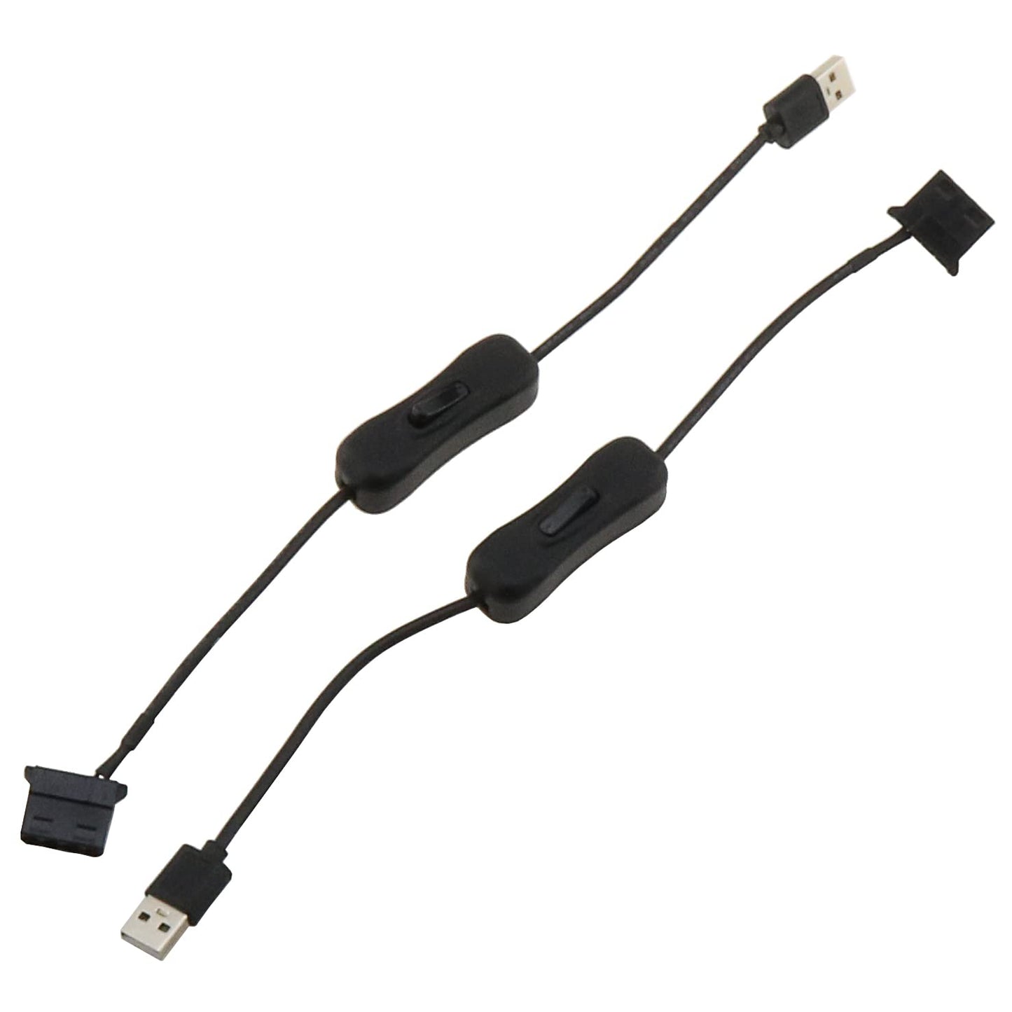 2-Pack USB to 4-Pin Molex Fan Power Adapter Cables