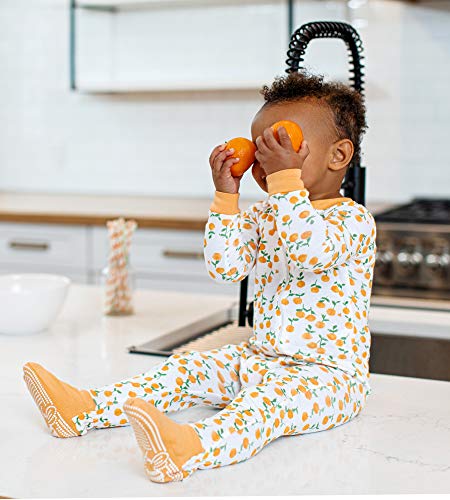 girls Pajamas, Zip Front Non-slip Footed Pjs, 100%  Cotton and Toddler Sleepers, Freshly Picked, 18 Months US