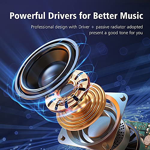 Portable Bluetooth Speaker, Outdoor Speaker, Mini Wireless Speaker Waterproof IPX5, S32 Upto 12H Playtime, Stereo Pairing, MIC/TF Card/USB/AUX for Home/Outdoor Competible for iOS Andriod Black