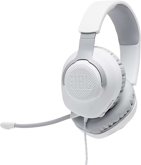 Wired Over-Ear Gaming Headphones, White, Large