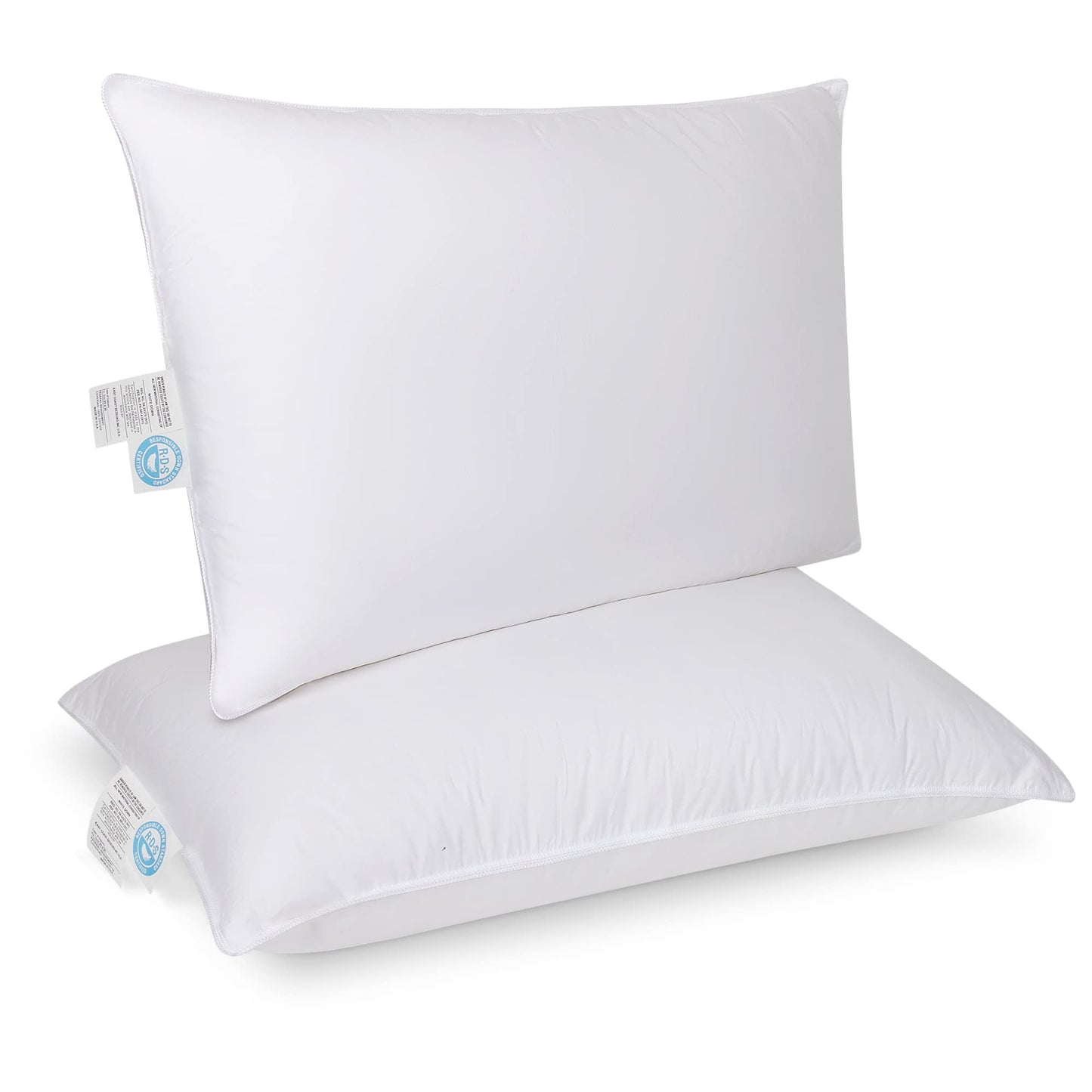Down Pillows  Goose Down Pillows  King Size  Set of 2 Pack  Down Pillow 550 Fill Power Cotton Pillow Shell