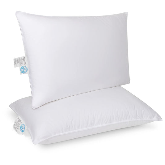 Down Pillows  Goose Down Pillows  King Size  Set of 2 Pack  Down Pillow 550 Fill Power Cotton Pillow Shell