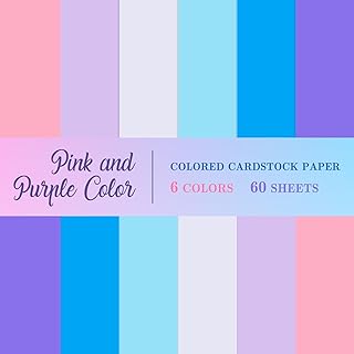 Blue, pink, purple 8.5x11 inch thick card stock, 60 sheets