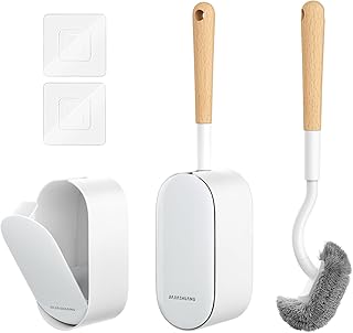 Bamboo Toilet Brush Set with Wooden Holder
