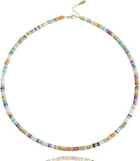 Trendy Beaded Gold Natural Stone Necklace for Women