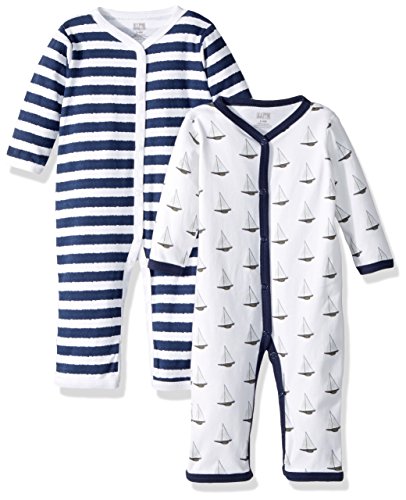 Unisex  Cotton Coveralls Sailboat, 0-3 Months
