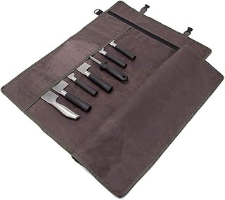 Portable Waxed Canvas Chef Knife Roll Bag with 10 Slots