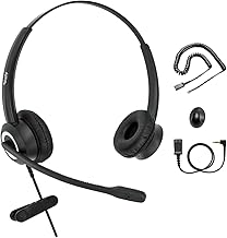 Binaural Phone Headset with Noise Cancelling Microphone