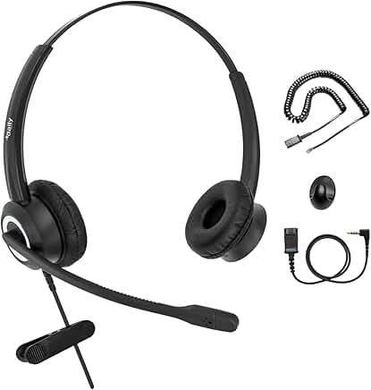 Binaural Phone Headset with Noise Cancelling Microphone