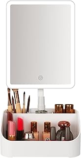 Rechargeable LED Makeup Mirror with Storage and Magnification