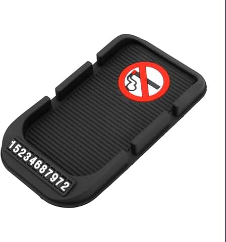 Black Car Dashboard Anti-Slip Mat with Cell Phone Holder