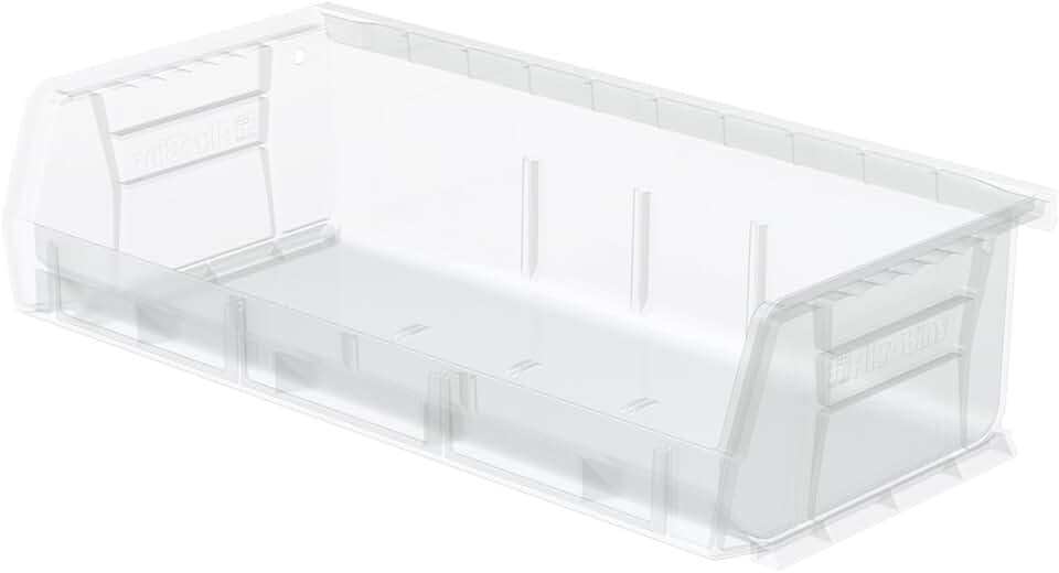 Stackable Clear Plastic Storage Bins, 8-Pack
