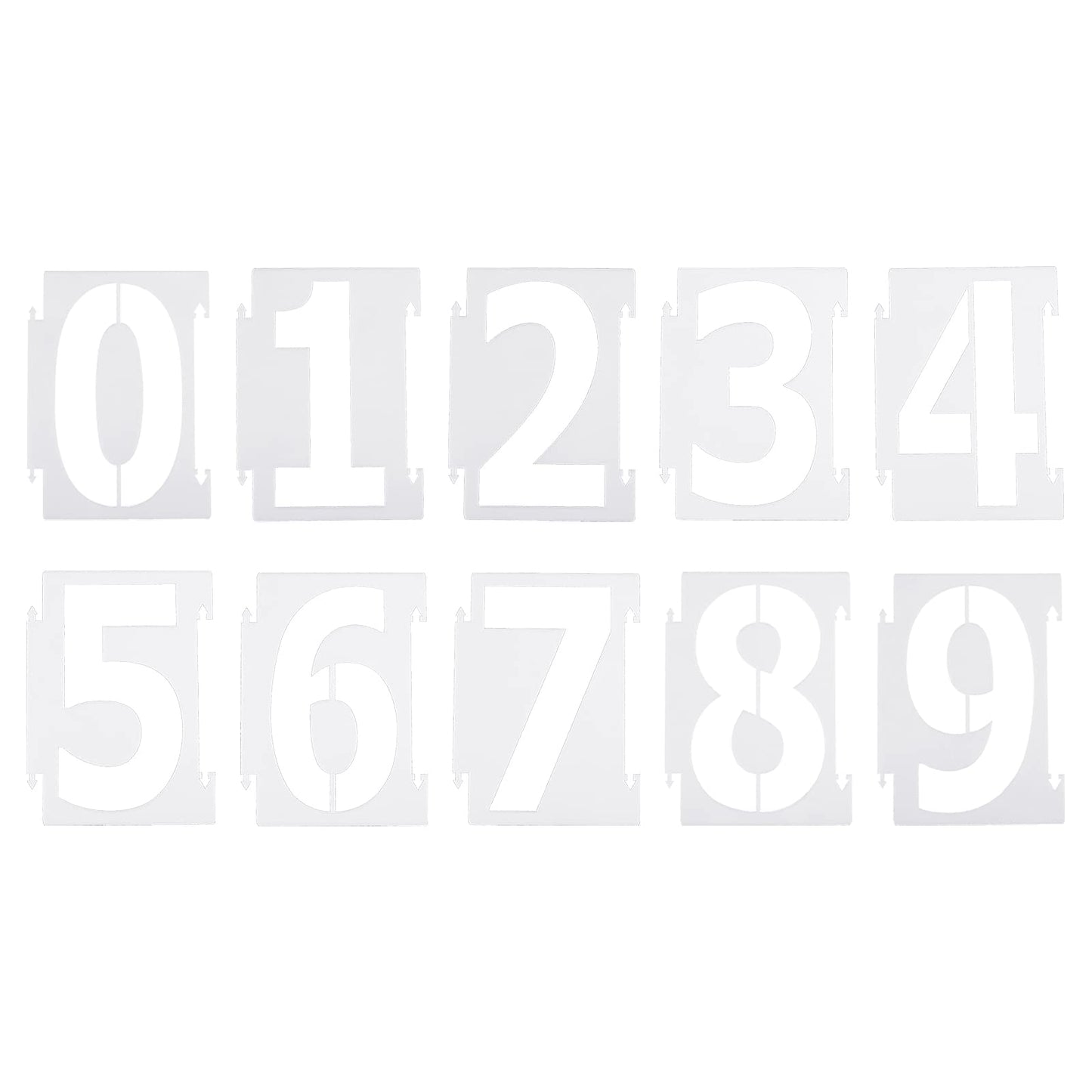 3-Inch Plastic Number Stencils Set of 10 White