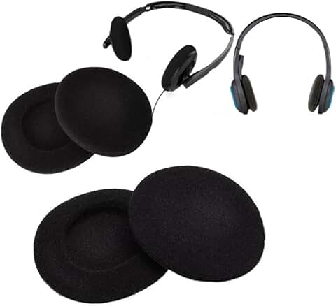 Black foam ear cushions for office headsets, 4-pack