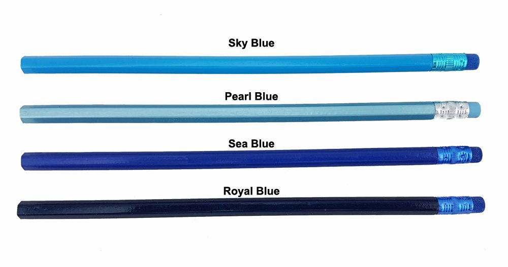 Royal Blue Hexagon Pencils with Eraser, 36 Pack