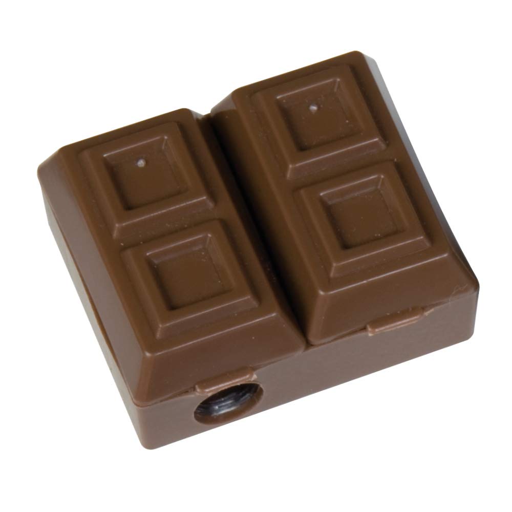 Pack of 24 Chocolate Bar 2-in-1 Pencil Sharpeners with Erasers