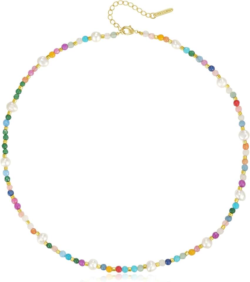 Colorful Gemstone Beaded Choker Necklace for Women
