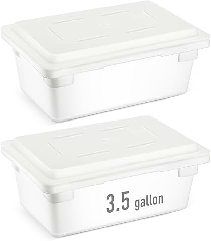 2 Pack Food Storage Bins with Lids, 3.5 Gallon