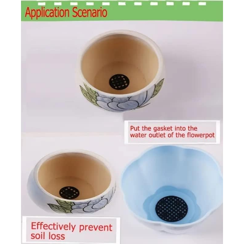 MODAIO-30/PCS Flower Pot Gasket, Mesh Pad, Fleshy Flower Pot, Leakproof Soil Pad, Round Plastic Breathable Mesh Pad, Small, Medium and Large Flower Pot, Mesh Pad-Black