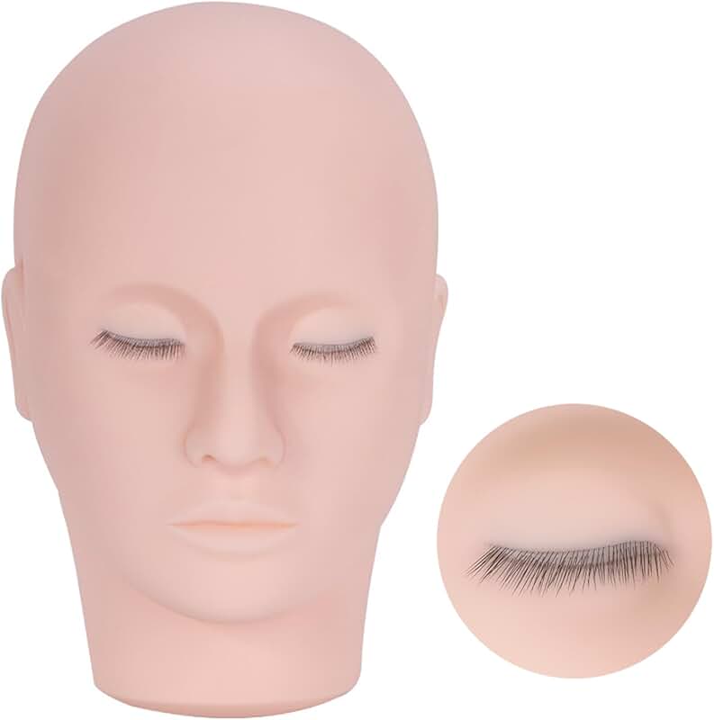 Lash Practice Head with 3 Lash Layers and Mapping Chart